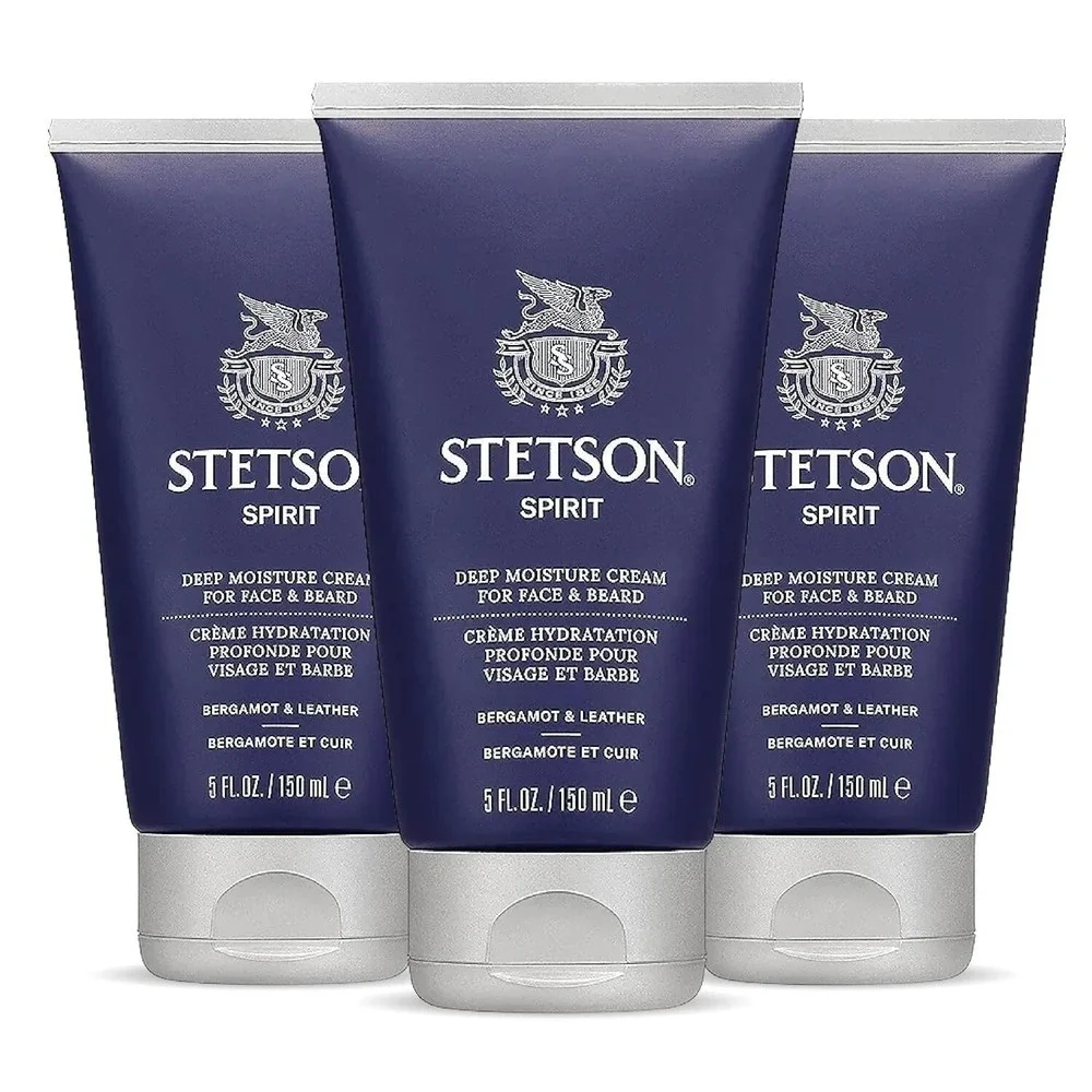 Stetson Spirit Deep Moisture Cream for Face & Beard 5 fl oz – 3 Tubes‎ Hydration
